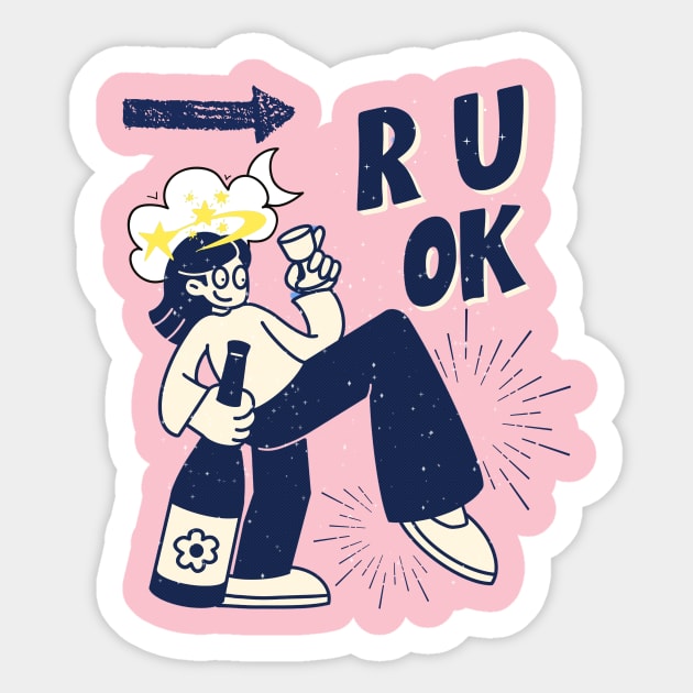 R U Ok? Sticker by mieeewoArt